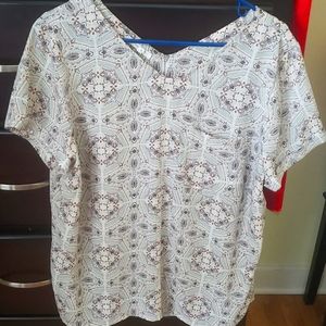 Zipper back flowy blouse